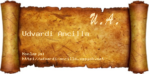 Udvardi Ancilla névjegykártya